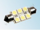 Светодиодная автолампа T10, 35mm, 6pcs 5050 12V